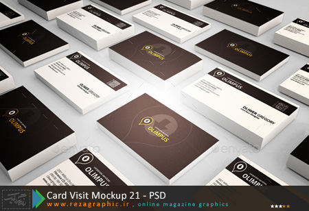 طرح لایه باز پیش نمایش کارت ویزیت – Card Visit Mockup 21 | رضاگرافیک 